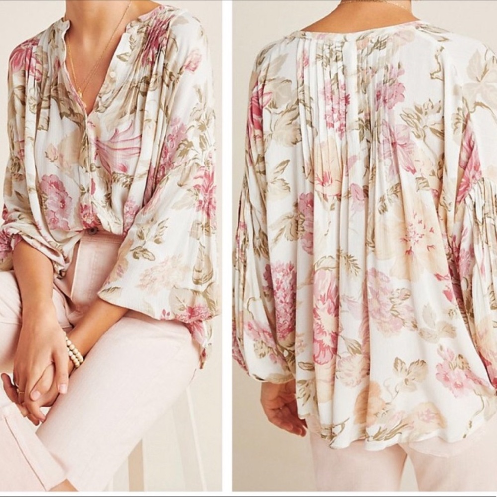 Frye X Anthropologie Elden Floral Blouse
